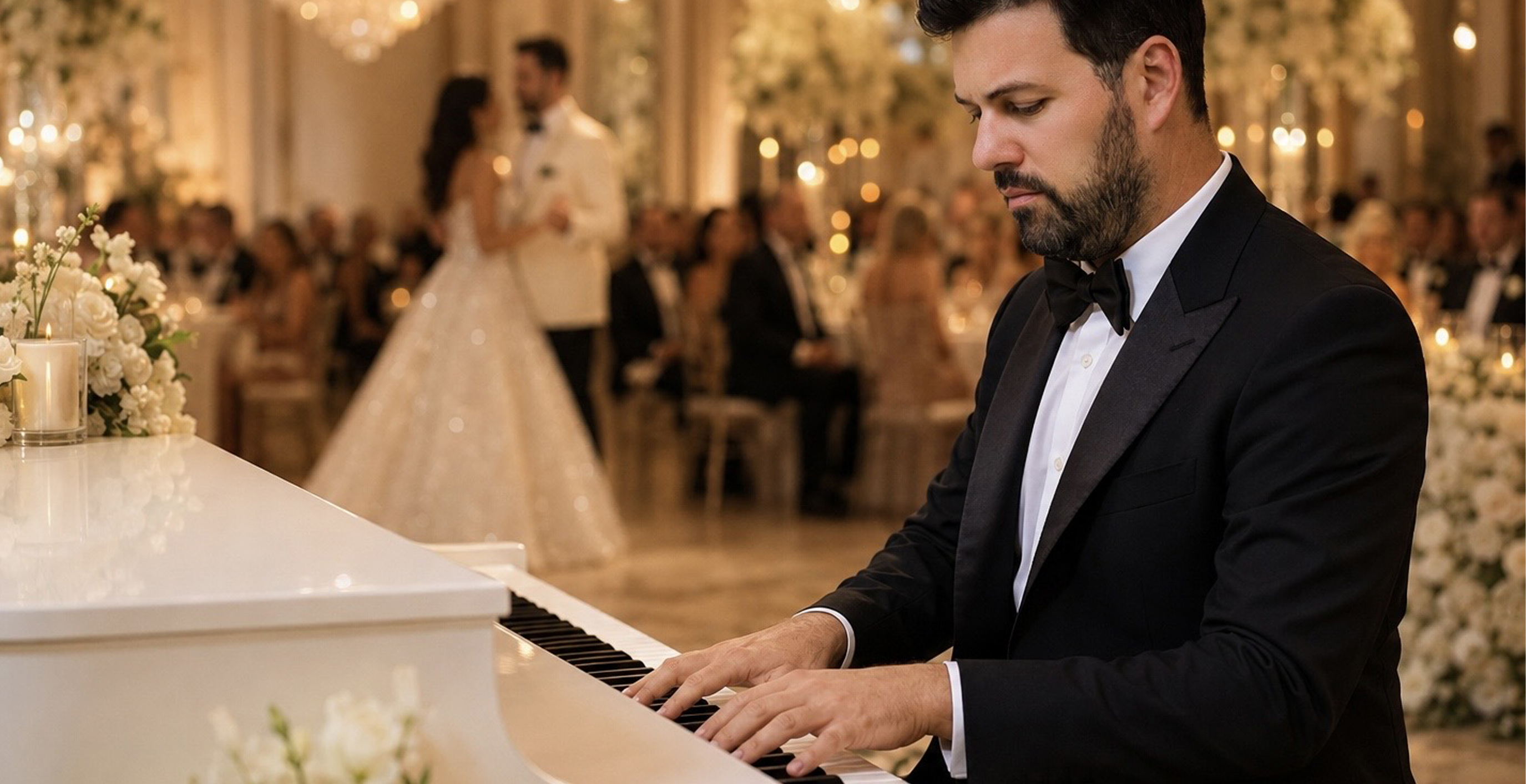 Refined wedding reception celebration